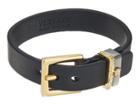Versace Leather Cuff Bracelet (black/gold/ruthenium) Bracelet
