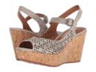Trask Patti (bone Metallic Suede) Women's Wedge Shoes