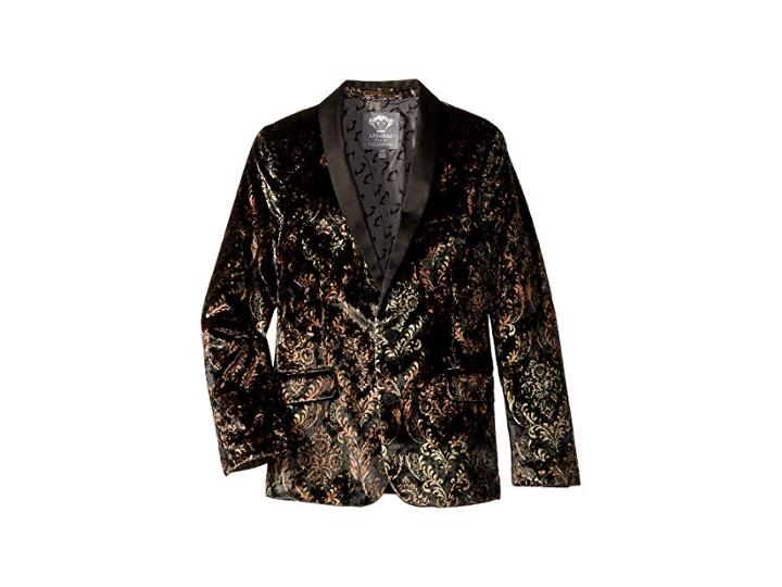 Appaman Kids Super Soft Paisley Print Velvet Shawl Collar Blazer (toddler/little Kids/big Kids) (kingsmen Velvet) Boy's Jacket