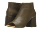 Mm6 Maison Margiela Deconstructed Open Toe Bootie (light Green Leather) Women's Boots