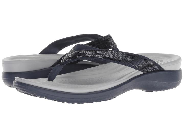 Crocs Capri V Sequin (navy/light Grey) Women's Sandals