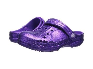 Crocs Kids Baya Hi Glitter (toddler/little Kid) (neon Purple/neon Purple) Girls Shoes