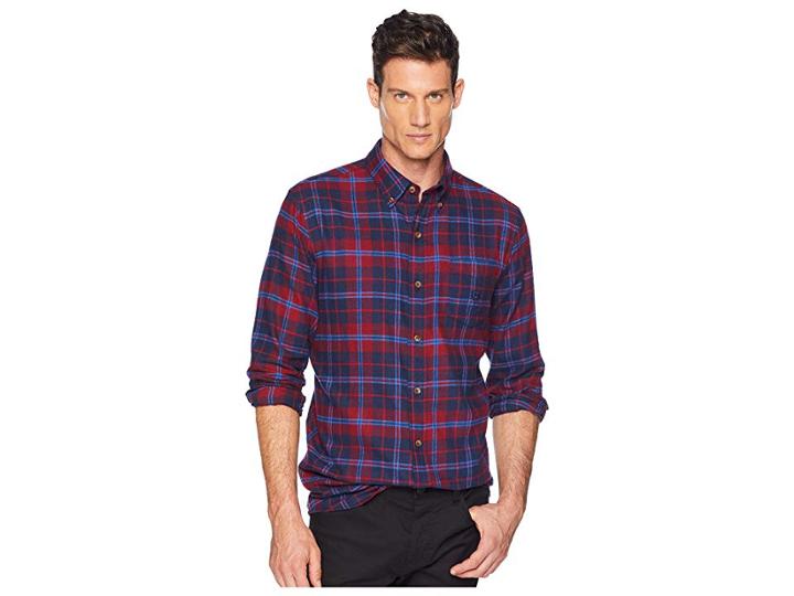 Chaps Flannel Shirt (red Carpet Multi) Men's Clothing