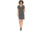 Calvin Klein V-neck Stripe Dress (black/white) Women's Dress