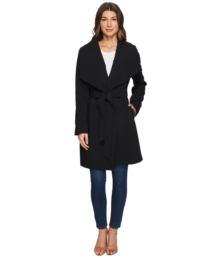 Lauren Ralph Lauren Drape Front Belted Wrap (black) Women's Clothing