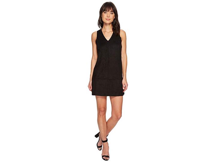 Bishop + Young Faux Suede Shift Dress (black) Women's Dress