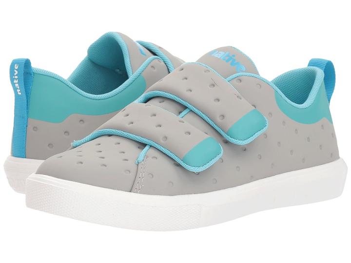 Native Kids Shoes Monaco Hl Ct (little Kid) (pigeon Grey Coated/pool Blue/shell White) Kids Shoes