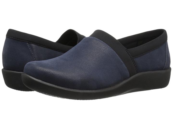 Clarks Sillian Blair (navy Synthetic Nubuck) Women's  Shoes