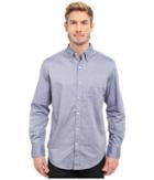U.s. Polo Assn. Dobby Print Long Sleeve Oxford Shirt (marina Blue) Men's Long Sleeve Button Up