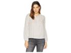 Two By Vince Camuto Long Sleeve Squire Stripe Henley Peasant Blouse (antique White) Women's Blouse