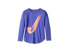Nike Kids Interstellar Swoosh Long Sleeve Tee (little Kids) (rush Violet) Girl's Clothing