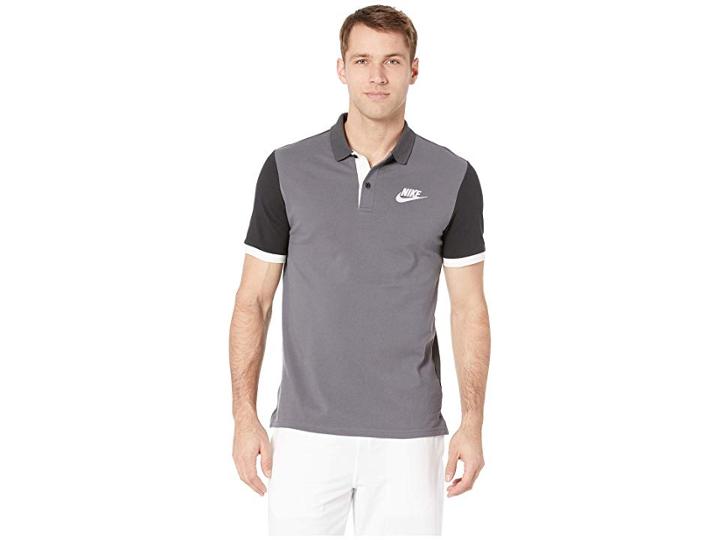 Nike Nsw Matchup Pique Polo (dark Grey/anthracite/black/white) Men's Short Sleeve Pullover