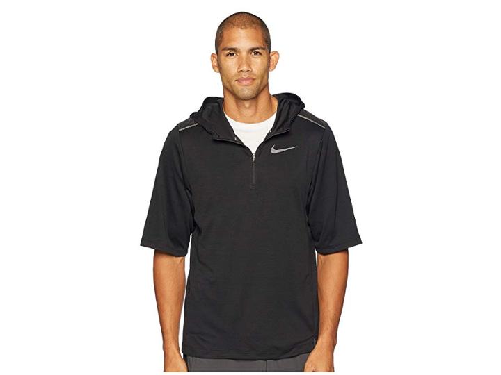 Nike Pacer Short Sleeve 1/2 Zip Hoodie (black) Men's Sweatshirt