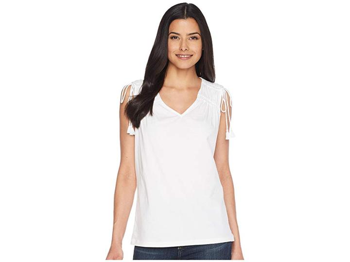 Lauren Ralph Lauren Ruched Shoulder Tank Top (soft White) Women's Sleeveless