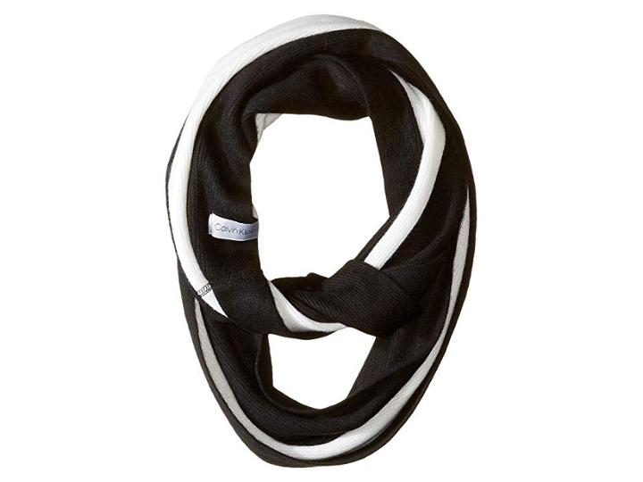 Calvin Klein Bold Stripe Infinity Scarf (black) Scarves