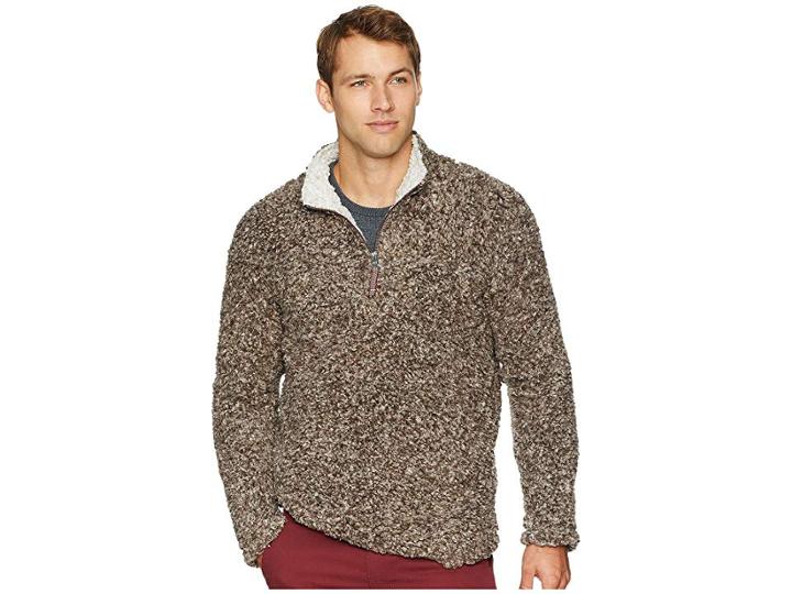 True Grit Softest Tip Shearling 1/4 Zip Pullover (mocha) Men's Clothing