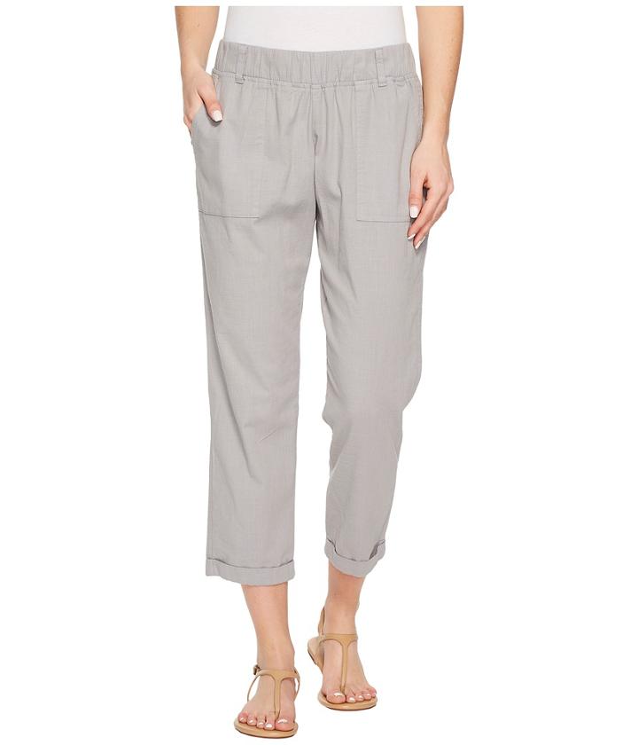 Allen Allen Slub Stretch Cropped Pants (pale Grey) Women's Casual Pants