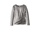 Habitual Girl Julie Foil Coated Long Sleeve Knit (big Kids) (silver) Girl's Clothing