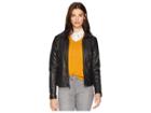 Kenneth Cole New York Pu Zip Front Jacket (black) Women's Coat