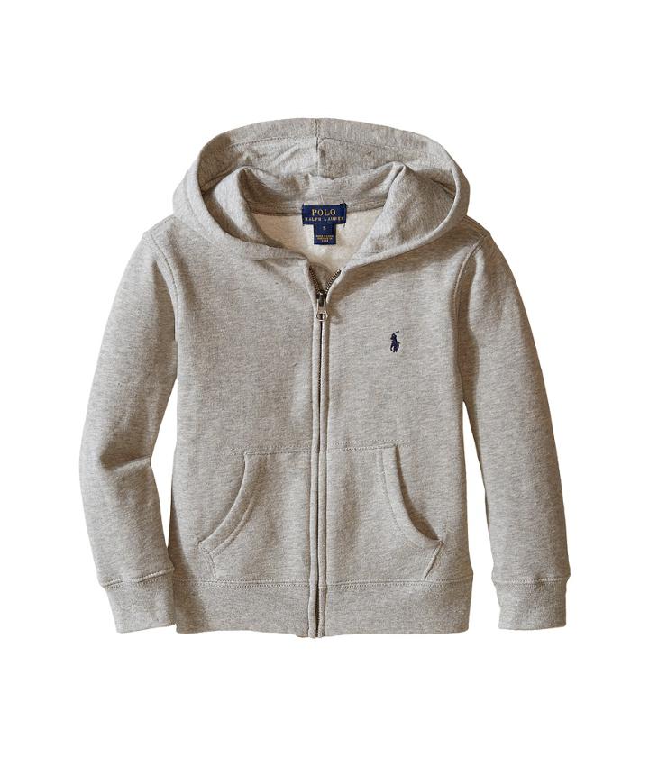 Polo Ralph Lauren Kids Collection Fleece Full-zip Hoodie (little Kids) (dark Sport Heather) Boy's Fleece