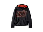 Nike Kids Therma Full Zip Graphic Training Hoodie (big Kids) (black/bright Crimson/bright Crimson) Boy's Sweatshirt