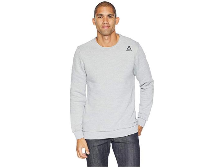 Reebok Elements Marble Melange Crew Sweatshirt (skull Grey) Men's Sweatshirt