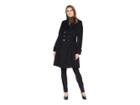 Ivanka Trump Double Breasted Button Wool Jacket With Flared Hem (black) Women's Coat