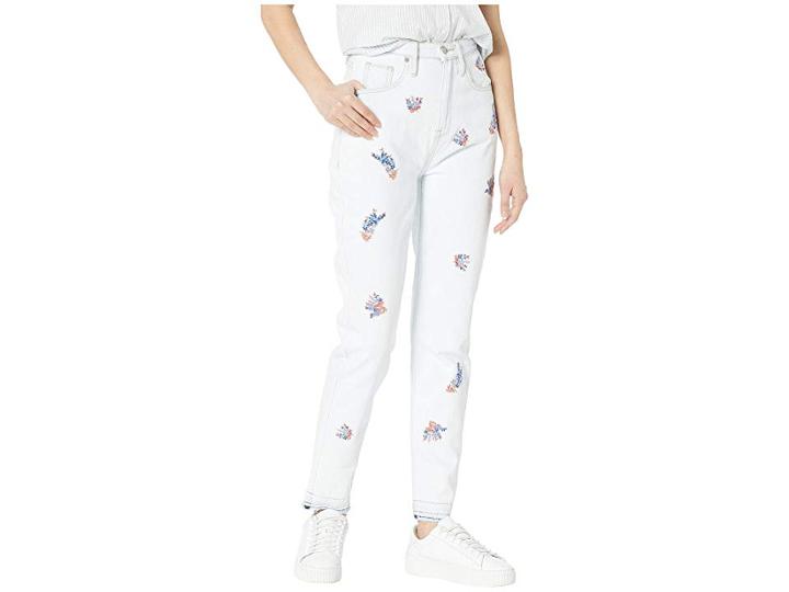 Juicy Couture Denim Wildflower Embroidered Girlfriend Jeans (sunbleached Wash) Women's Jeans