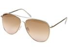 Steve Madden Sarah (shiny Gold/light Brown Gradient Lens) Fashion Sunglasses