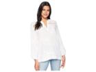 Dylan By True Grit Rosalie Pintuck Cotton Voile Embroidery Blouse (white) Women's Blouse