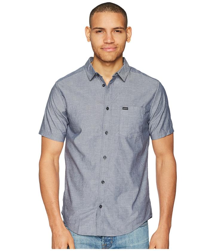 Rvca Arrows Short Sleeve (classic Indigo) Men's Short Sleeve Pullover