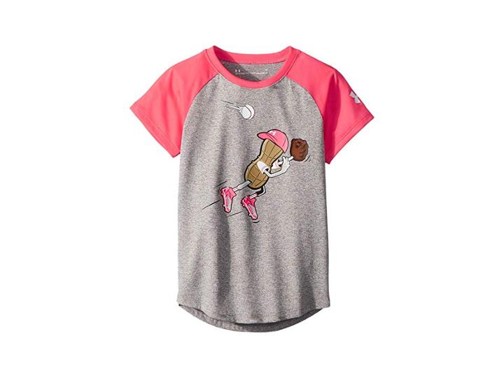 Under Armour Kids Outfielder Peanut Short Sleeve Tee (little Kids) (true Grey Heather) Girl's Clothing