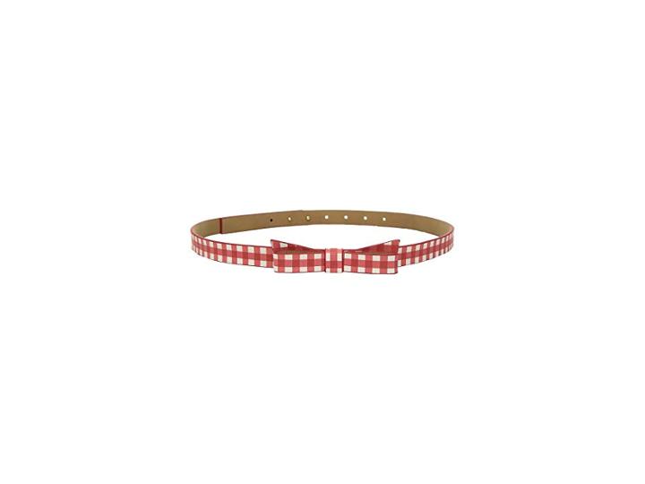 Kate Spade New York 5/8 Gingham Printed Classic Bow Belt (peach Sherbert) Women's Belts