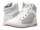 Skechers Kids Shoutouts 84342l (little Kid/big Kid) (white/silver) Girl's Shoes