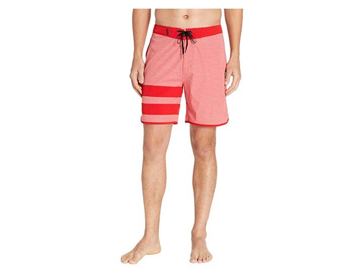 Hurley Phantom Block Party Slub 18 Boardshorts (university Red) Men's Swimwear