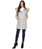 Vince Camuto Faux Fur Trim Wool L8371 (light Grey) Women's Coat
