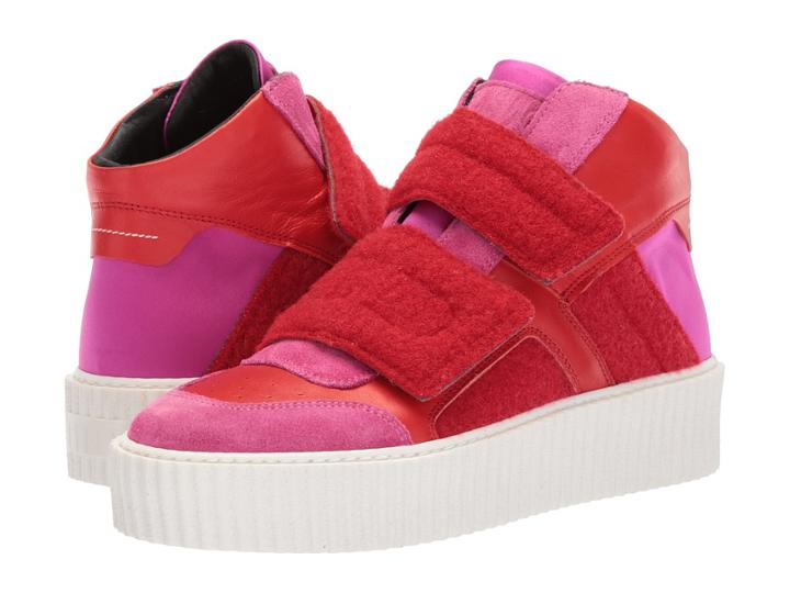 Mm6 Maison Margiela Hook And Loop High Top (pink Red/pink Red) Women's Shoes