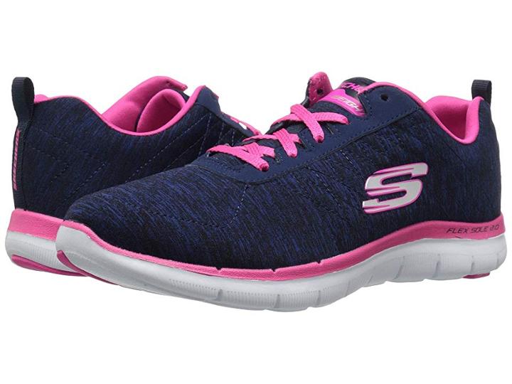Skechers Flex Appeal 2.0 (navy/pink) Women's  Shoes