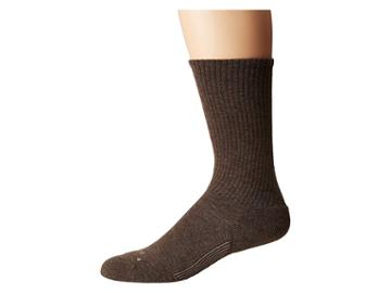 Feetures Casual Rib Cushion Crew Sock (taupe) Crew Cut Socks Shoes