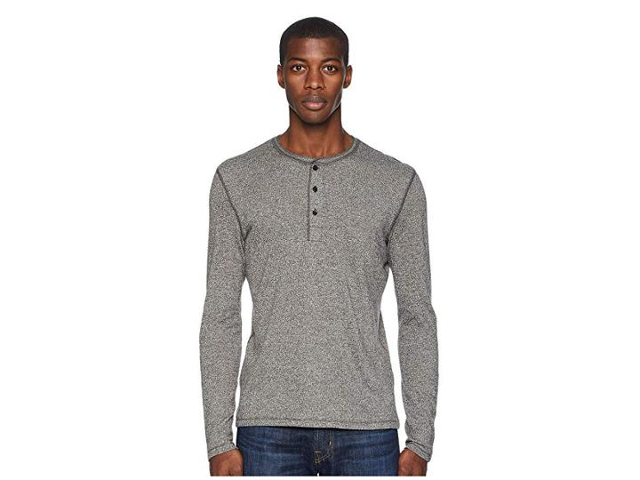 Billy Reid Mouline Henley (grey) Men's Clothing