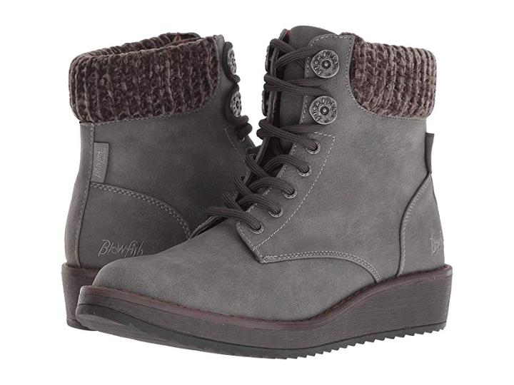 Blowfish Chomper (charcoal Saddlerock Pu/vanity Knit) Women's Lace-up Boots
