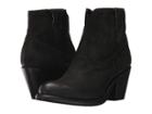 Frye Lillian Western Bootie (black Nubuck) Women's Boots