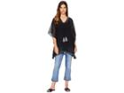 Steve Madden Drawstring Waist Poncho (black) Women's Clothing