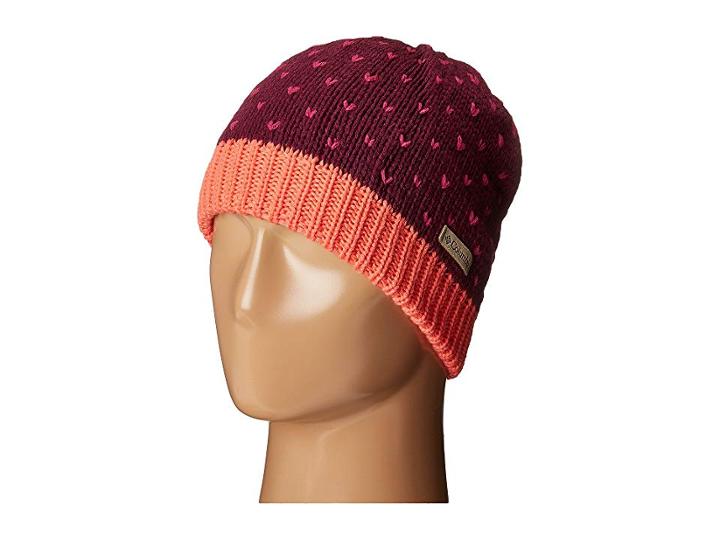 Columbia Powder Princess Hat (youth) (dark Raspberry/hot Coral) Knit Hats