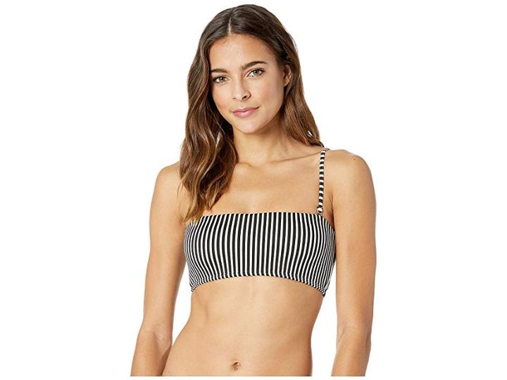 L*space Ridin' High Ribbed Clyde Top (black/cream) Women's Swimwear
