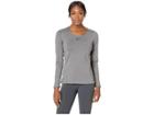 Nike Pro Warm Crew Top (charcoal Heathr/dark Grey/black) Women's Long Sleeve Pullover