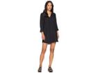 Allen Allen Solid Two-pocket Dress (black) Women's Dress