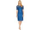 Adrianna Papell 3/4 Sleeve Lace Sheath Dress (night Flight) Women's Dress