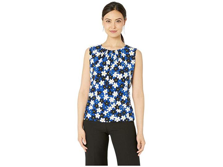 Calvin Klein Pleat Neck Cami (regatta Multi) Women's Clothing