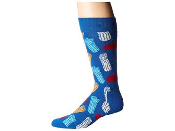 Happy Socks Logs Socks (blue Combo) Men's Crew Cut Socks Shoes